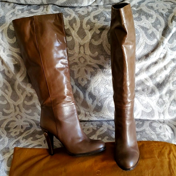 Gucci Knee High Hill 4. 25 Boots Leather 9.5US - Picture 1 of 16